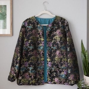 Embroidered reversible jacket